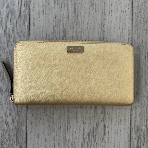 Kate Spade Spencer Metallic Slim Continental wallet. - Picture 1 of 14